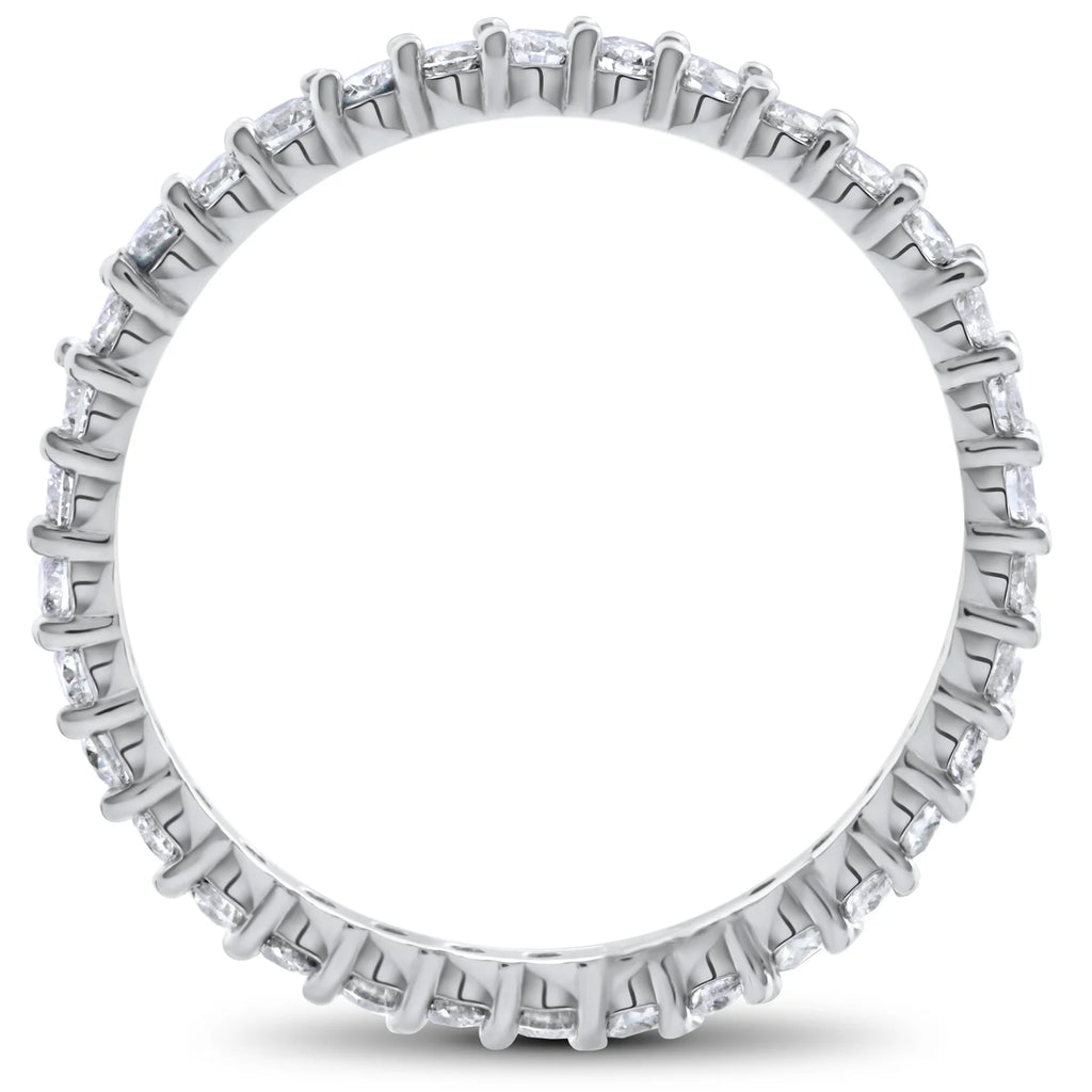 14k White Gold Diamond Eternity Wedding Ring C157