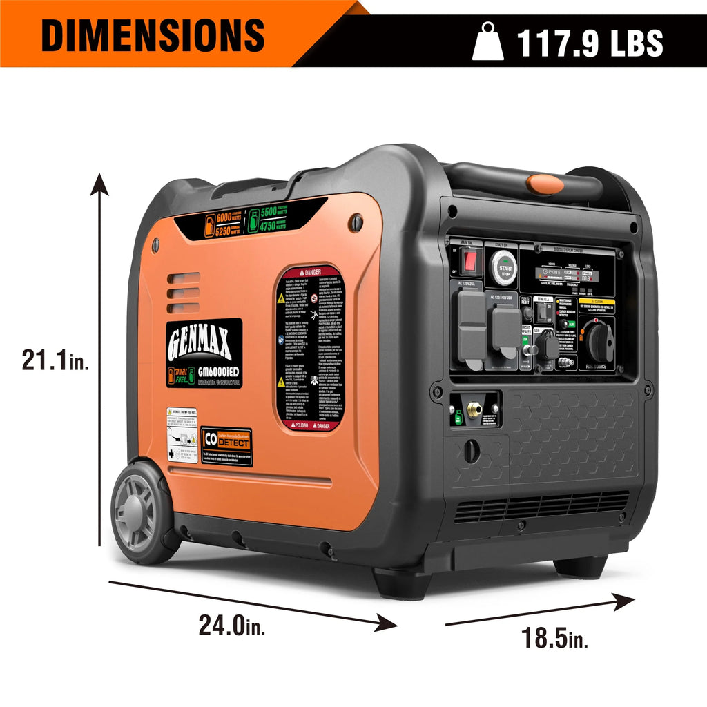 6000W Dual Fuel Portable Inverter Generator with Remote/Electric Start K56957