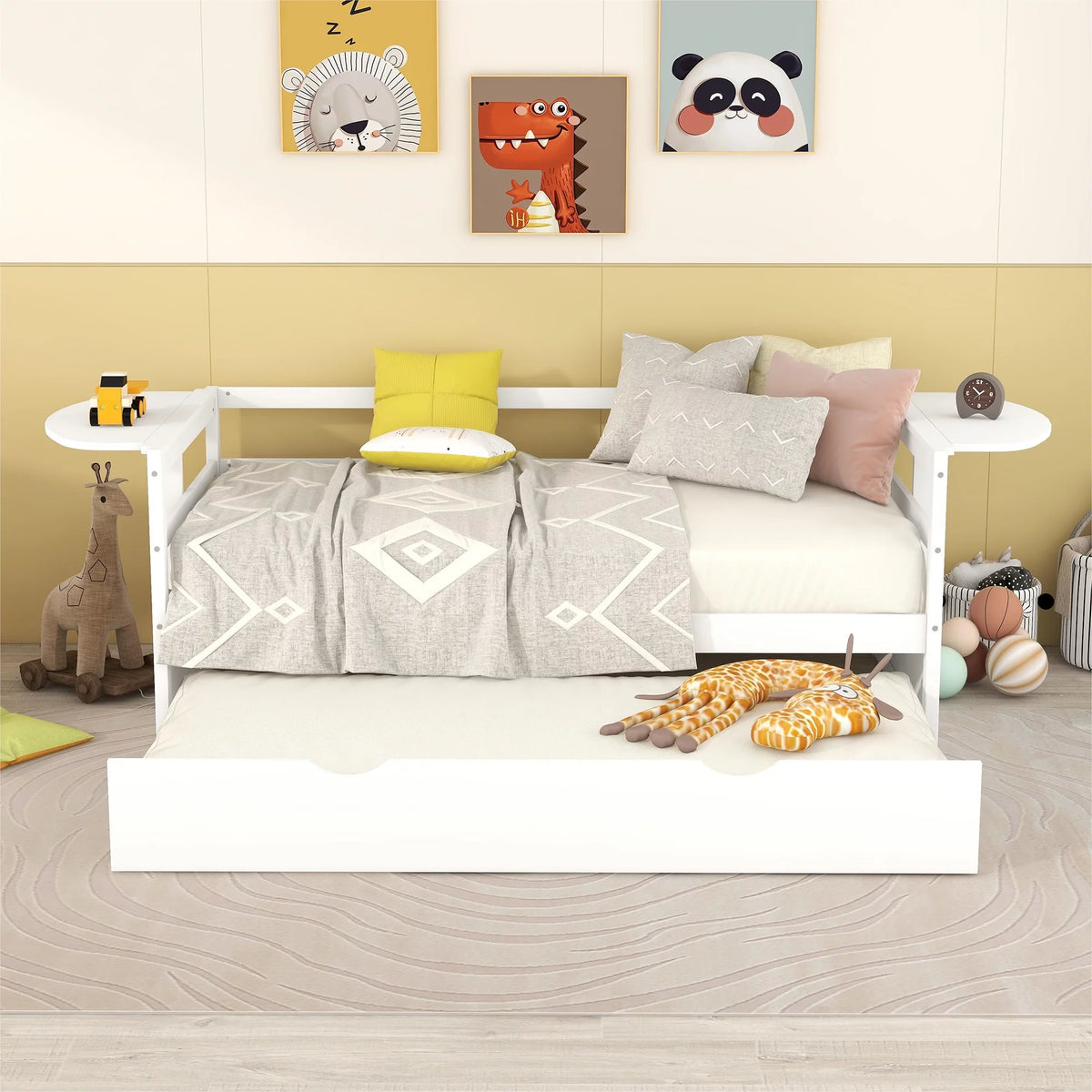 White Pine Wood Twin Size Daybed with Trundle E232971