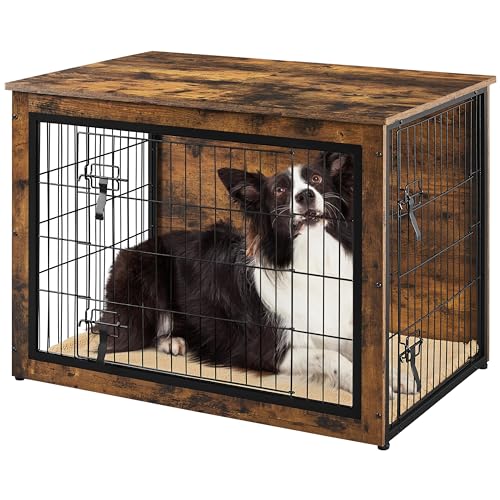 27.5'' Wooden Dog Crate Furniture with Cushion W20329