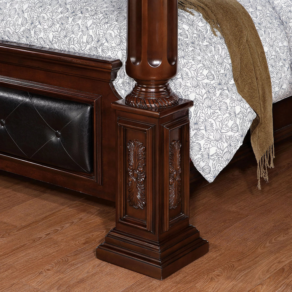 Brown Cherry Queen Canopy Bed P442