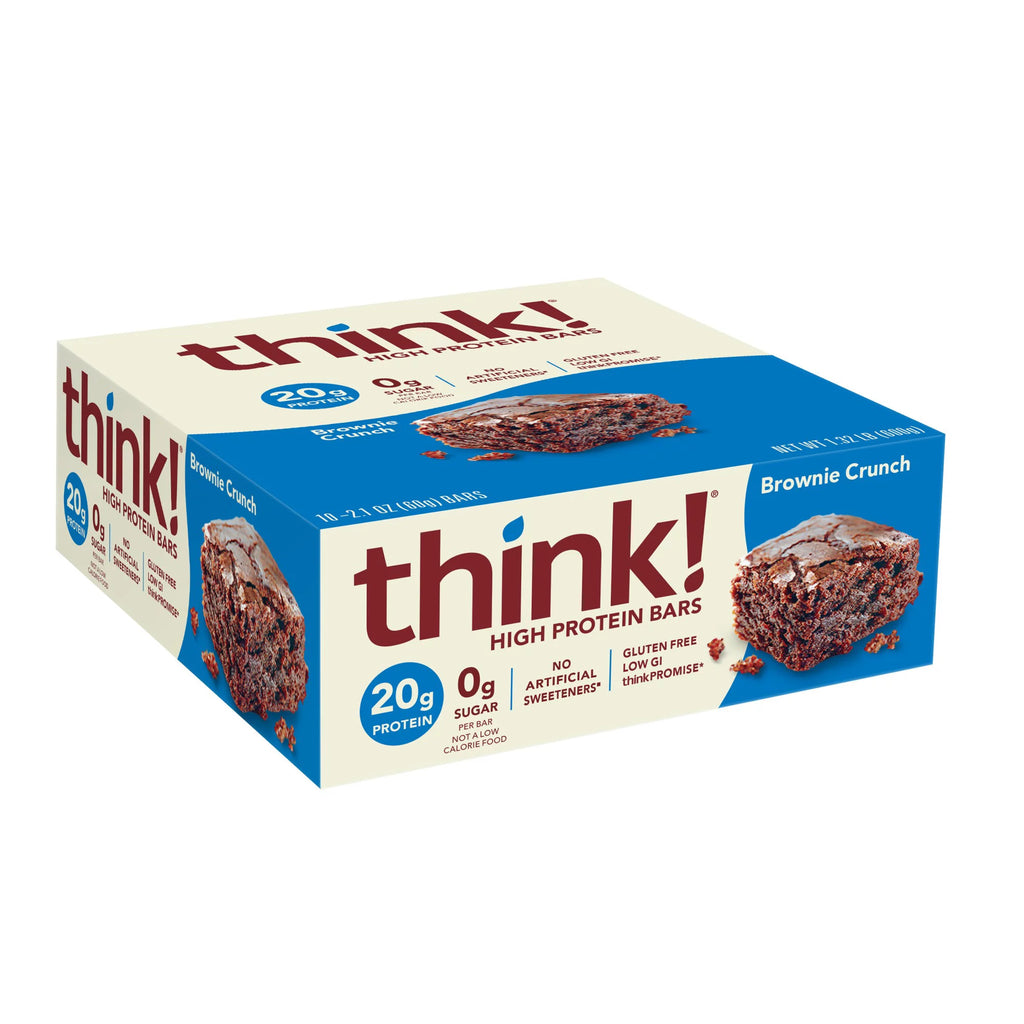 High Protein Bar, Brownie Crunch, 20g Protein, Gluten Free, 10 Count S9136