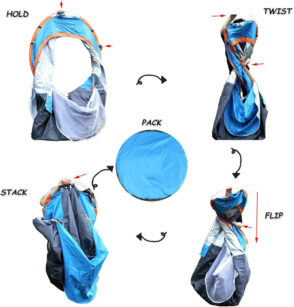 2 Person Pop Up Camping Tent with Carrying Bag L10966