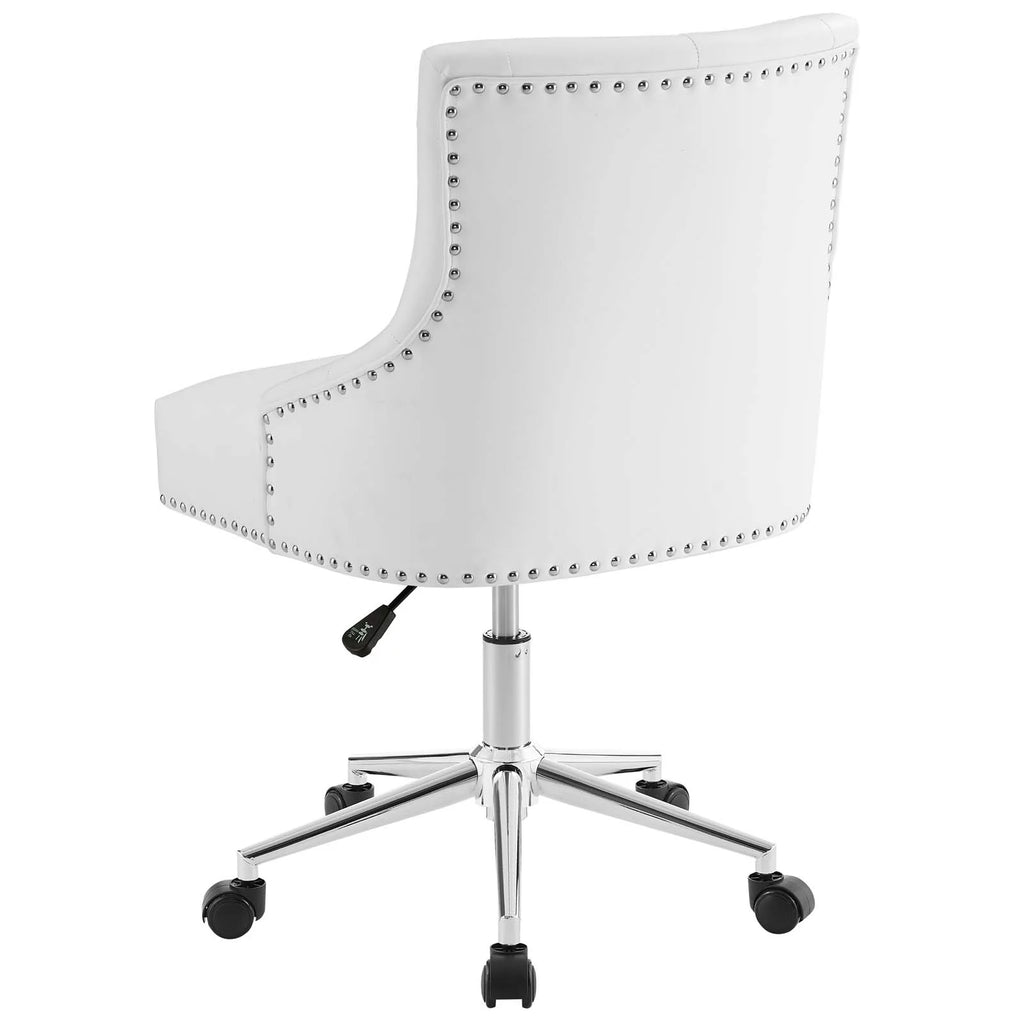 White Faux Vinyl Leather Aluminum Office Chair Z864323