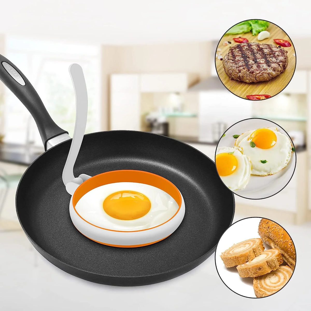 Non Stick Silicone Egg Rings K3849