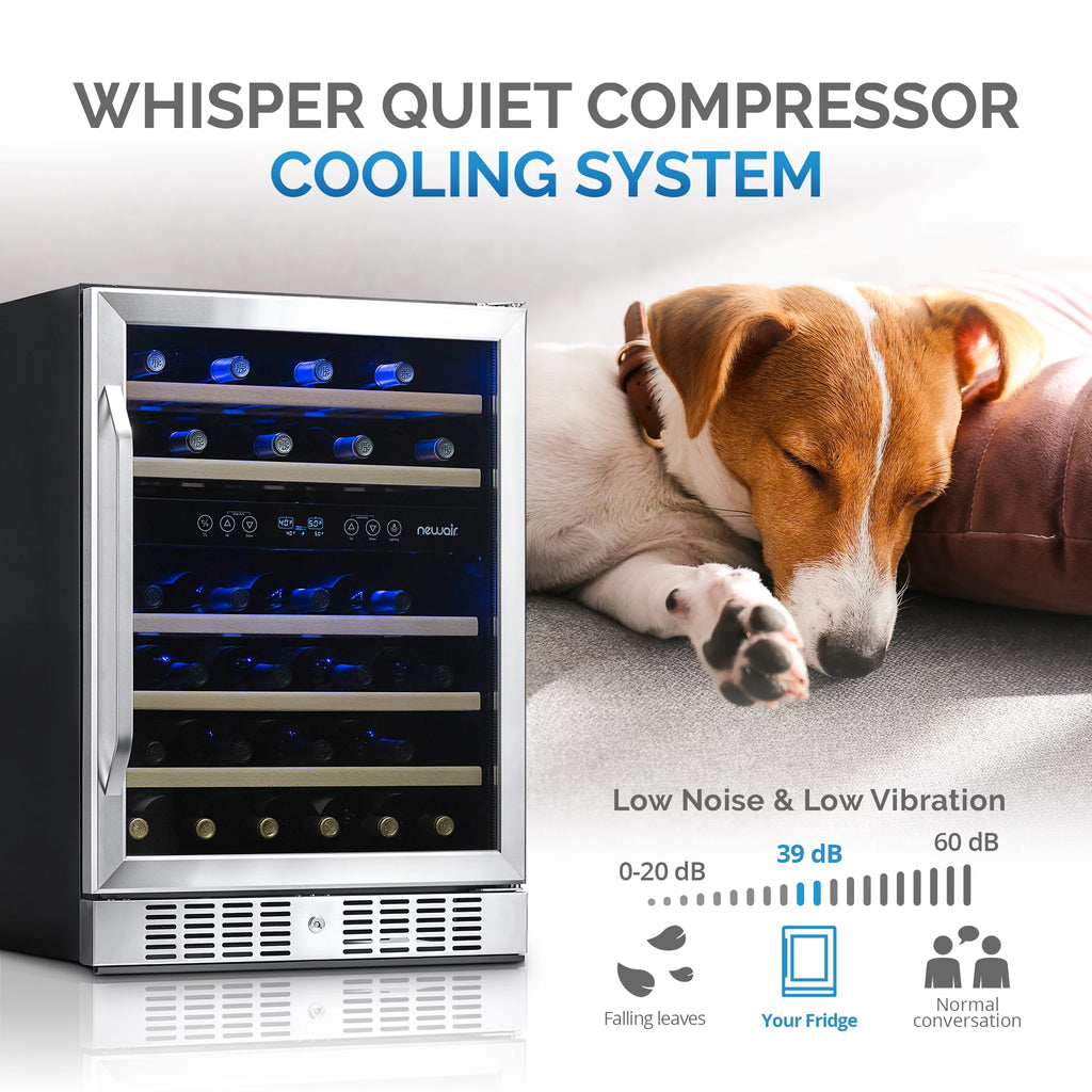 46-Bottle Dual-Zone Stainless Steel Wine Refrigerator H620