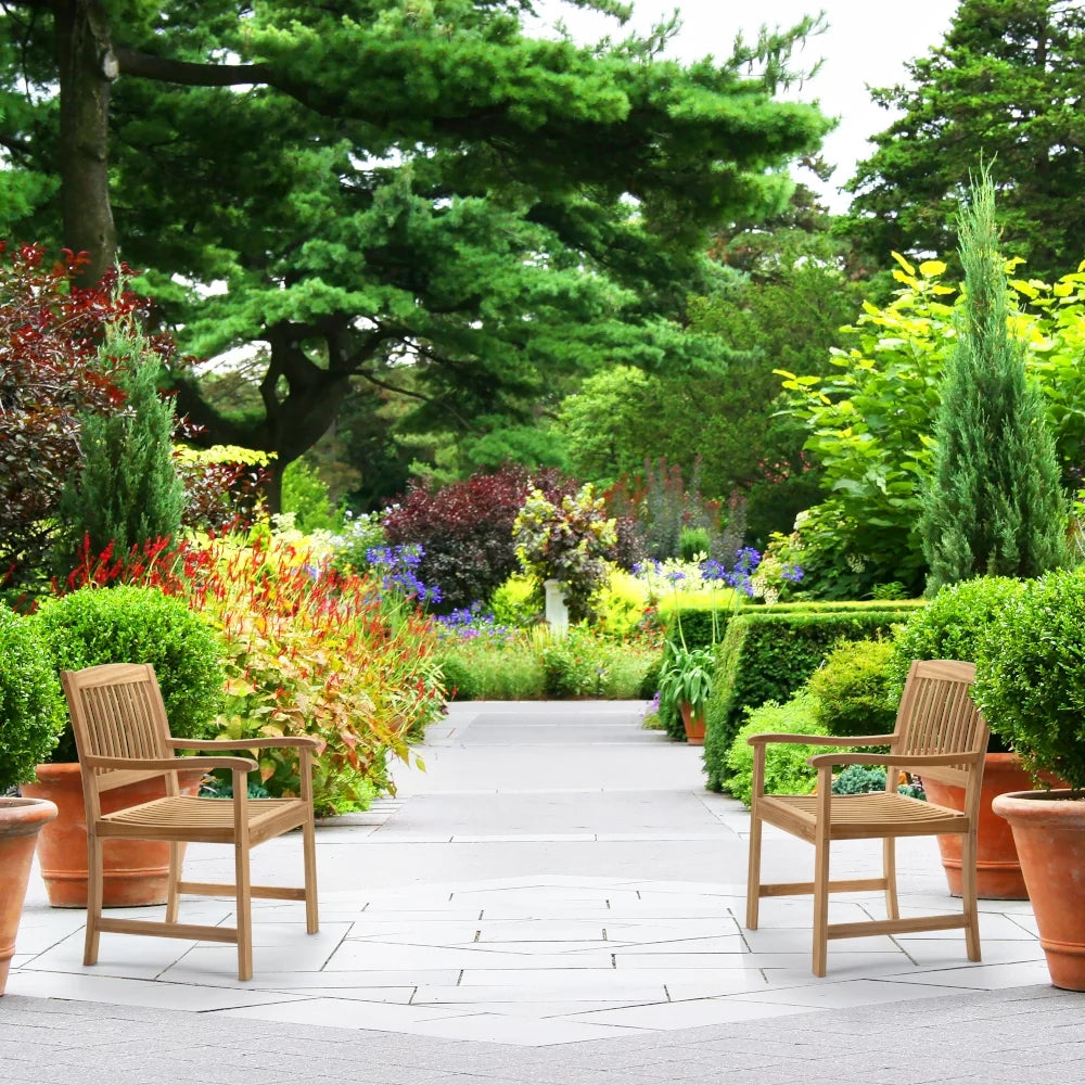 Set of 2 Grade A Teak Patio Chairs B283403