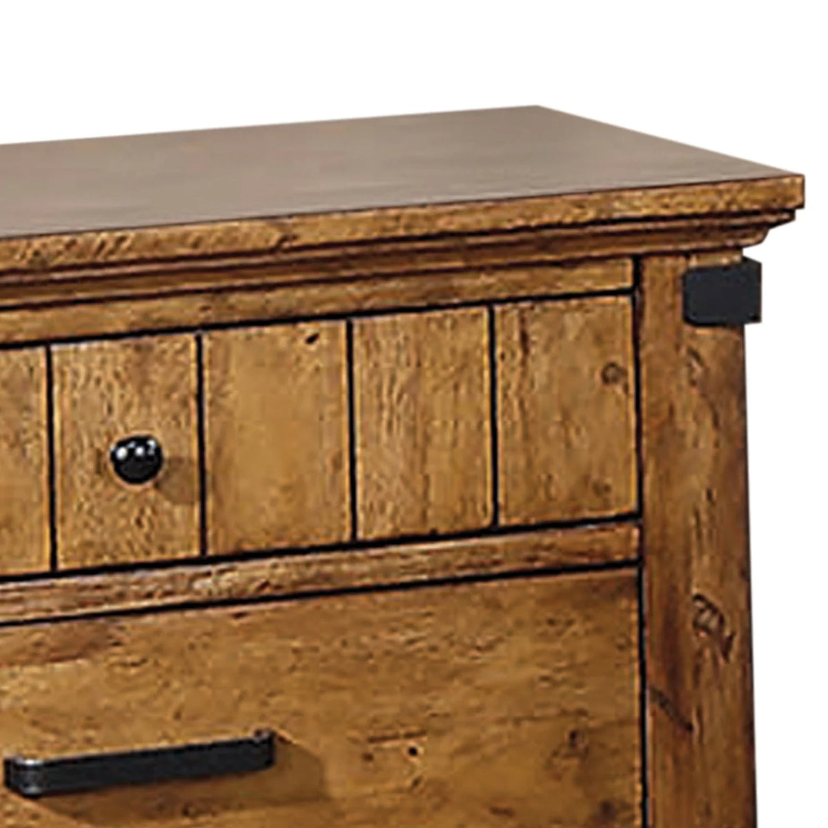 Wooden Nightstand With 3 Drawers S332