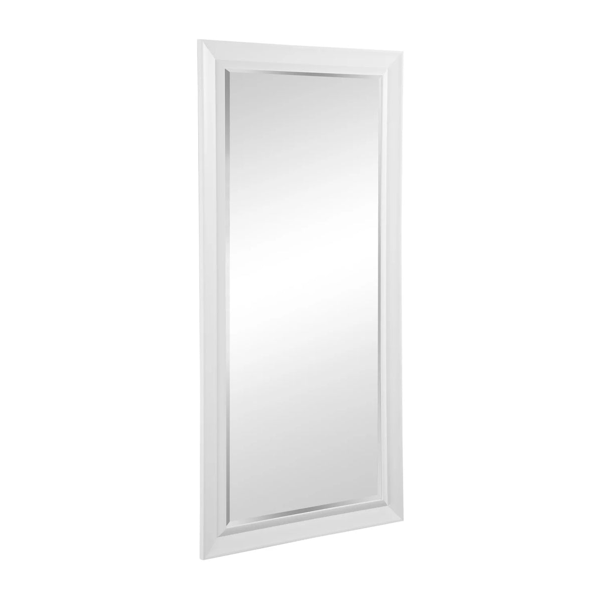 66"L x 32"W White Faux Wood Framed Full Length Mirror J25317