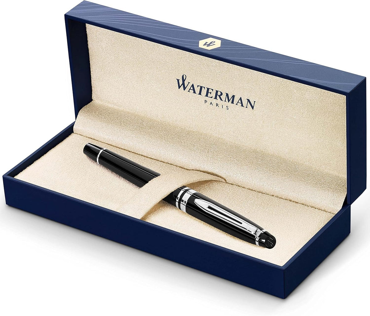 Rollerball Pen, Gloss Black with 23k Gold Trim, Fine Point, Pack of 2 I807604