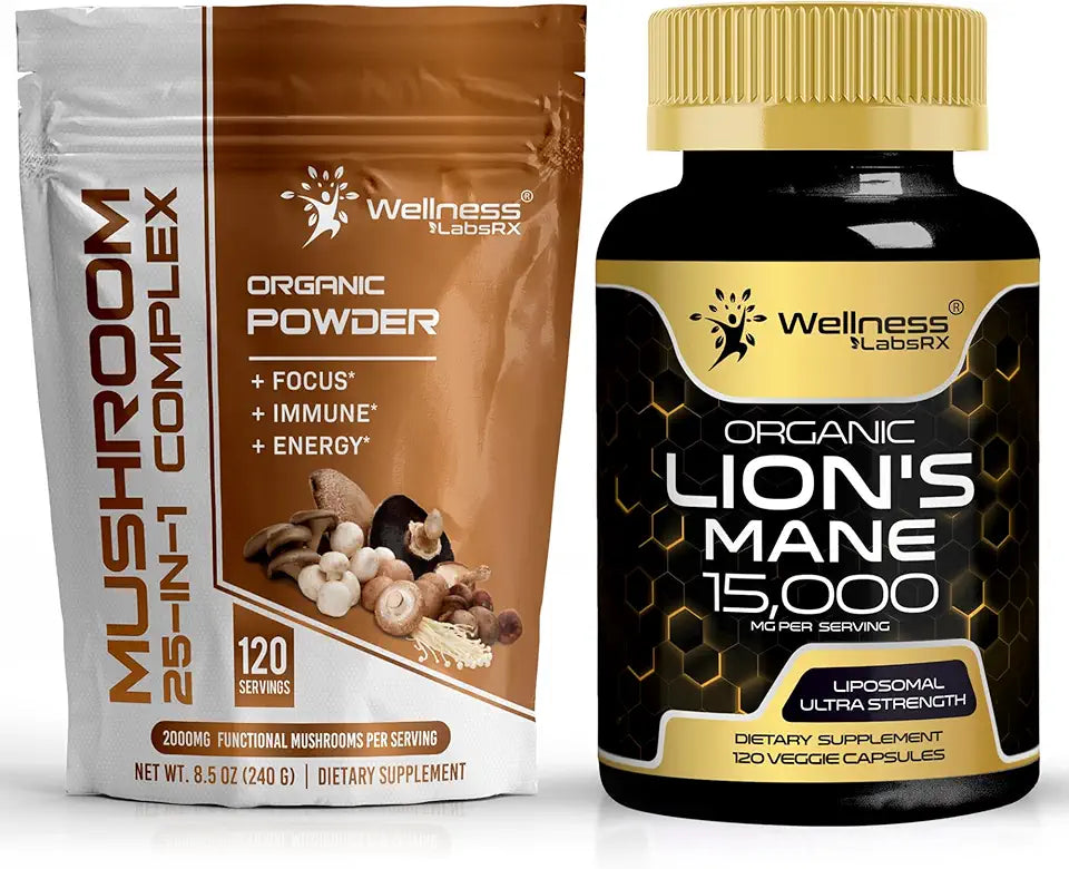 Mushroom Powder 2000mg Lions Mane Supplement Capsules S7677