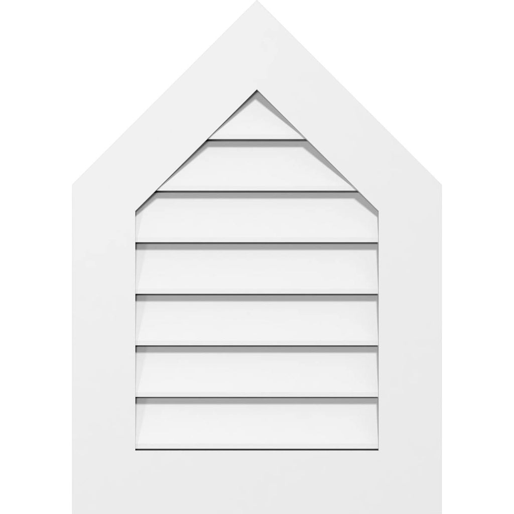 Peaked Top Surface Mount PVC Gable Vent 7/12 Pitch A2486