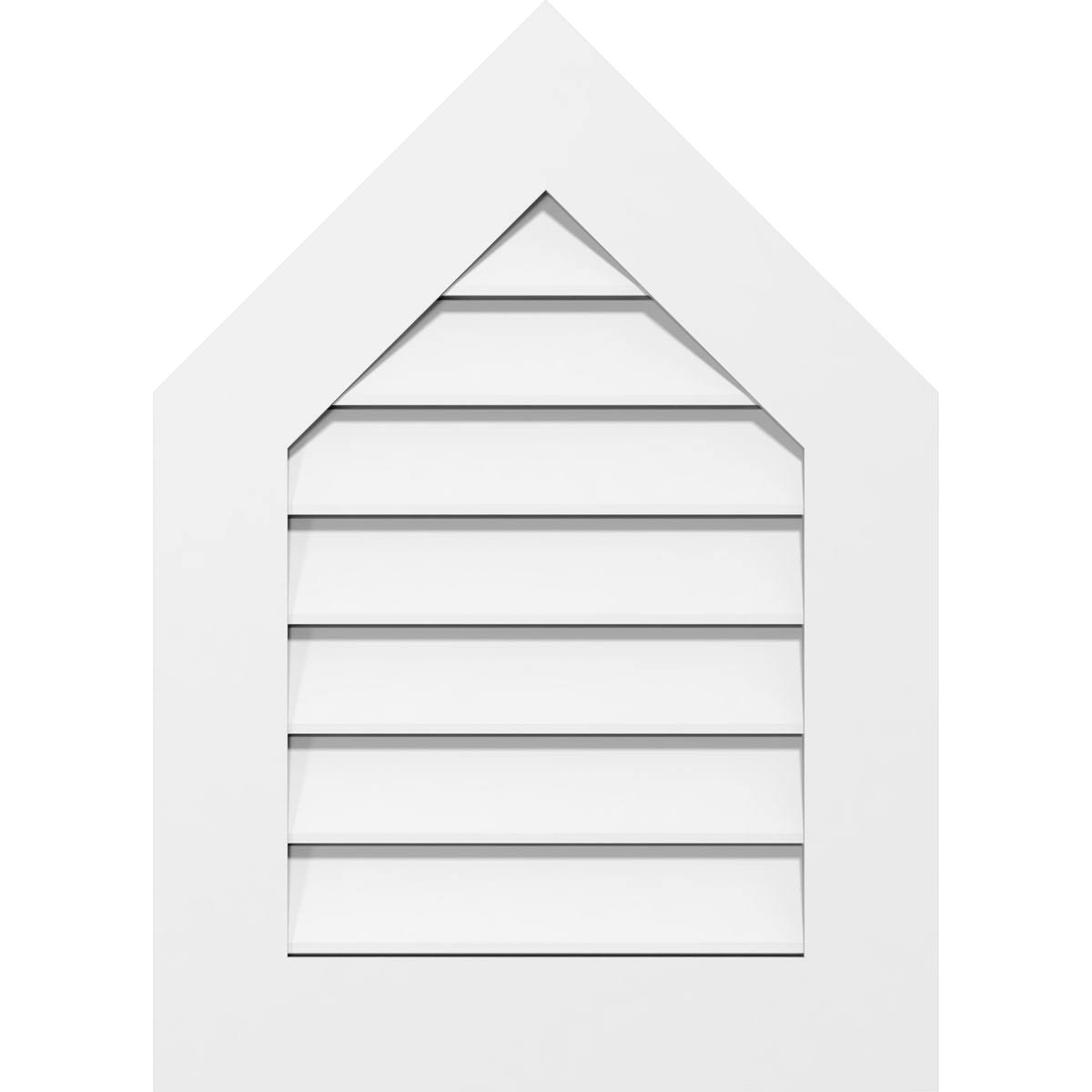 Peaked Top Surface Mount PVC Gable Vent 7/12 Pitch A2486