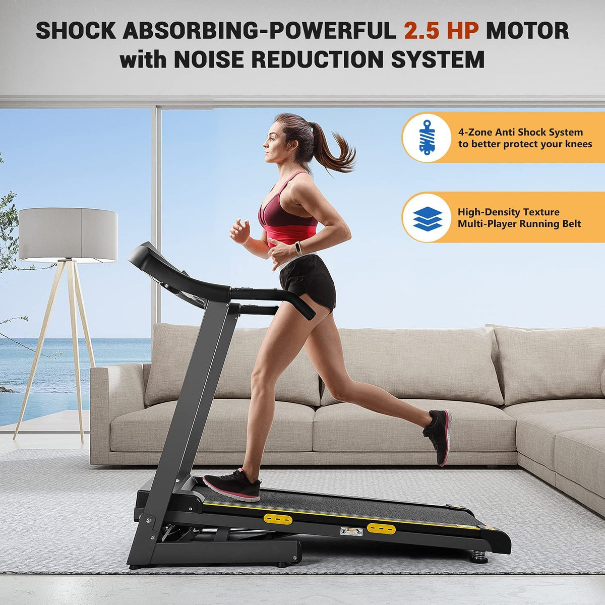 2.5HP Electric Folding Treadmill with 12-level Incline L7404