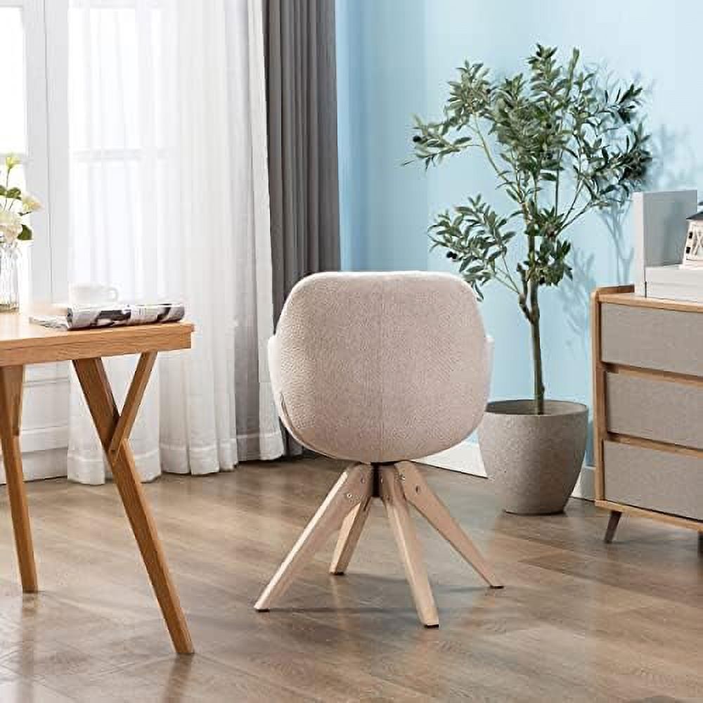 Light Grey Fabric Swivel Armchair with Black Oak Wood Legs K171843