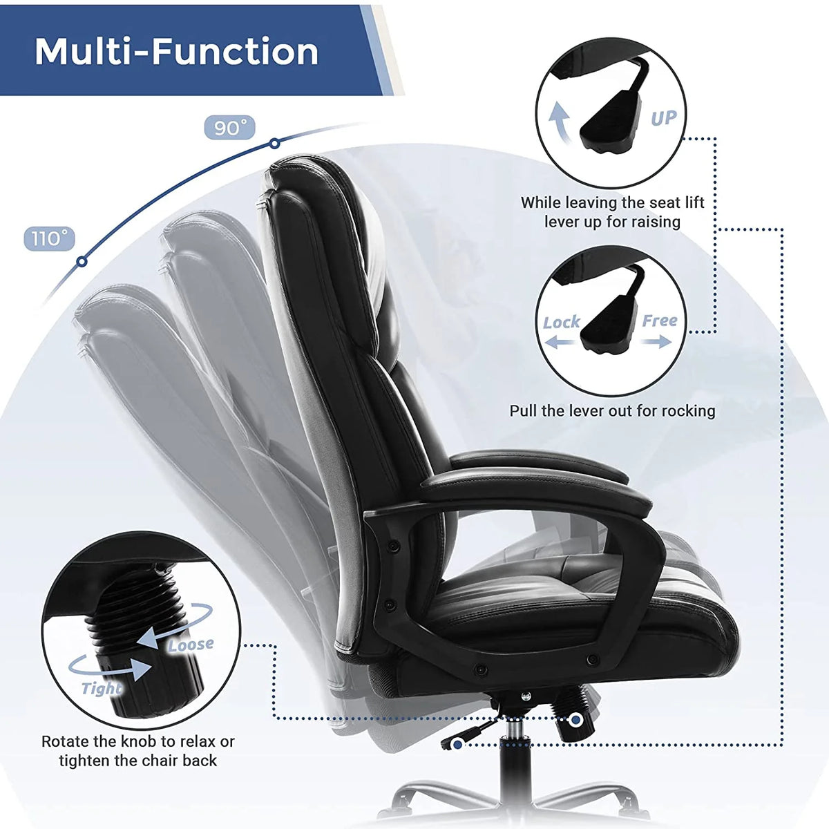 Black Executive Office Desk Chair F12260