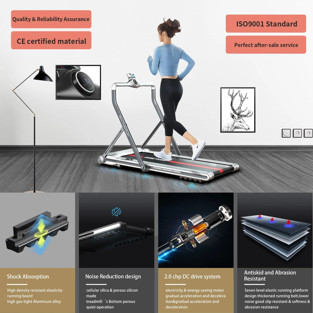 2 in 1 Folding Treadmill with 18 Wide Tread Belt L44395