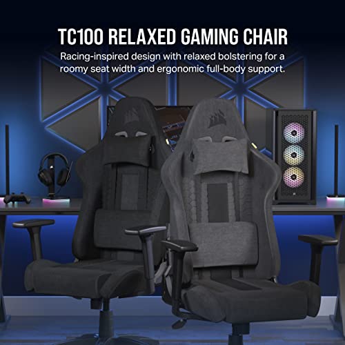 Gray and Black Fabric Gaming Chair with Lumbar Pillow and Neck Pillow G614533