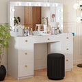 Black 7 Drawer Makeup Vanity Desk with Lights K158823