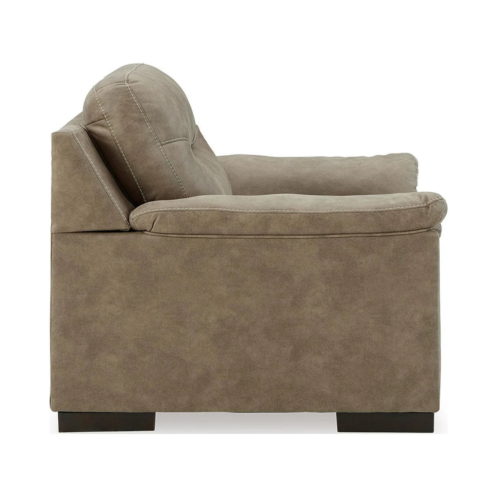 Light Brown Faux Leather Wood Chair H813850