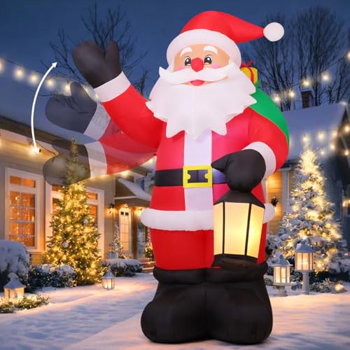 8 FT Inflatable Waving Santa Claus with Built-in LEDs O55789