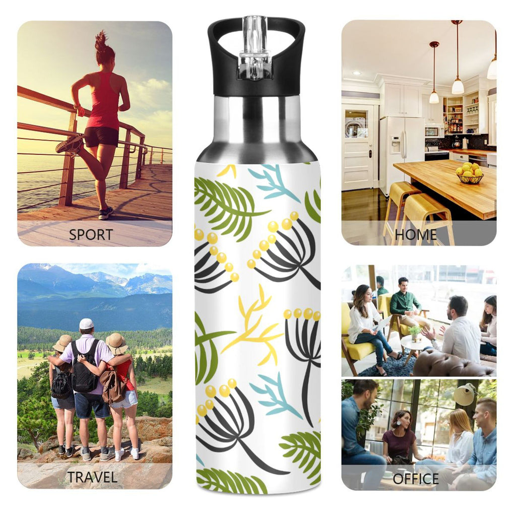 20 oz Insulated Stainless Steel Water Bottle with Straw Lid C4026