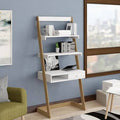 White L-Shaped Ladder Desk R550778