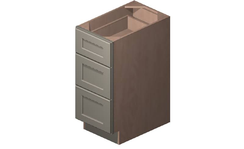 3 Drawers Base Cabinet High-Density Fiberboard T3852