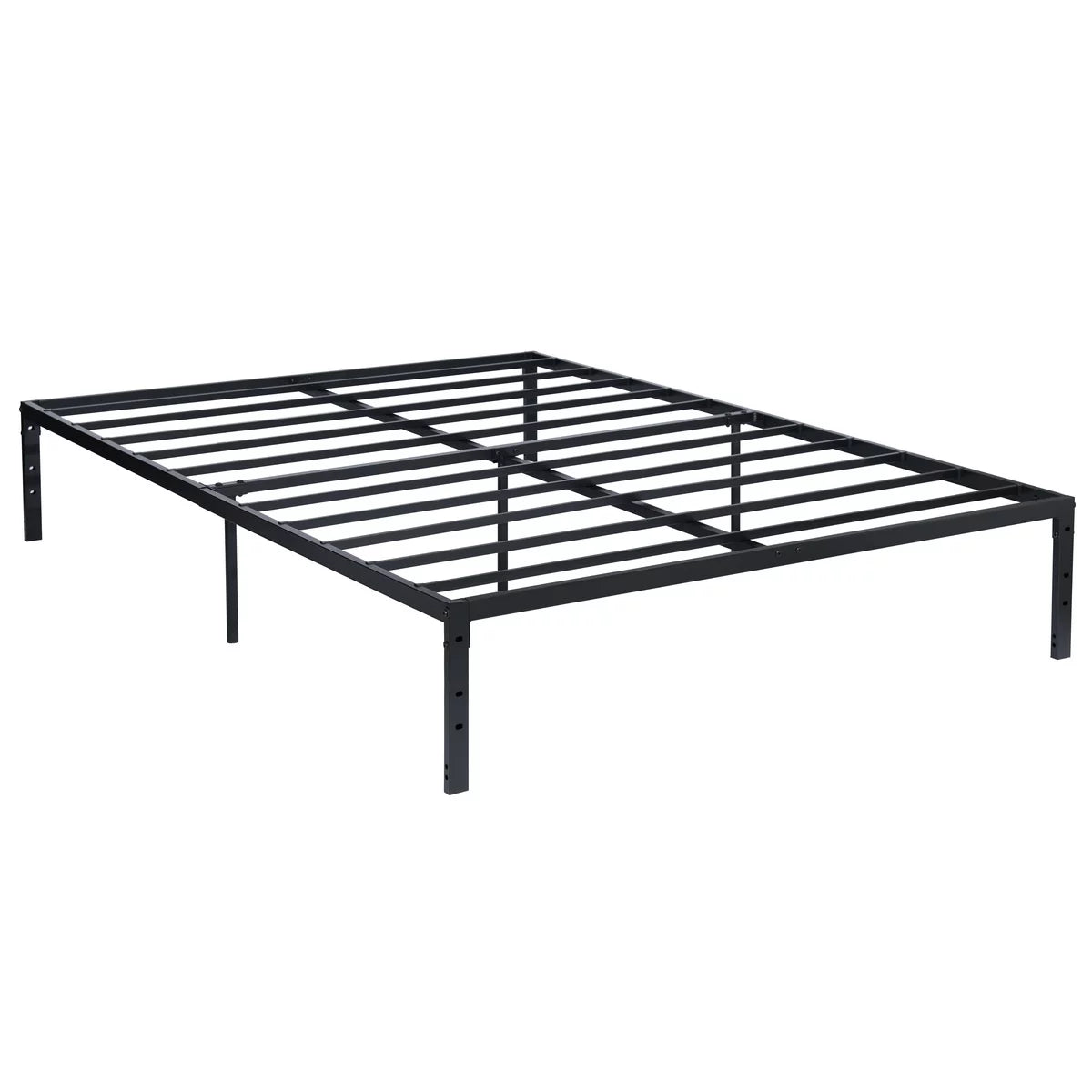 Queen Size Black Metal Slat Bed Frame Y81659
