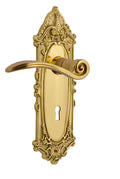 Victorian Polished Brass Privacy Door Lever Set Q645