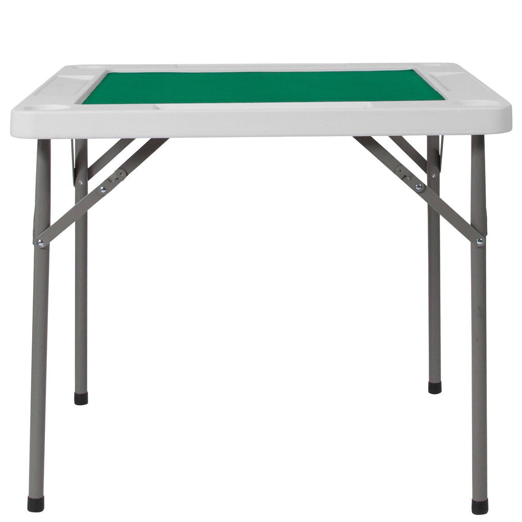 34.5x22 Square 4-Player Folding Card Game Table with Green Felt X6141