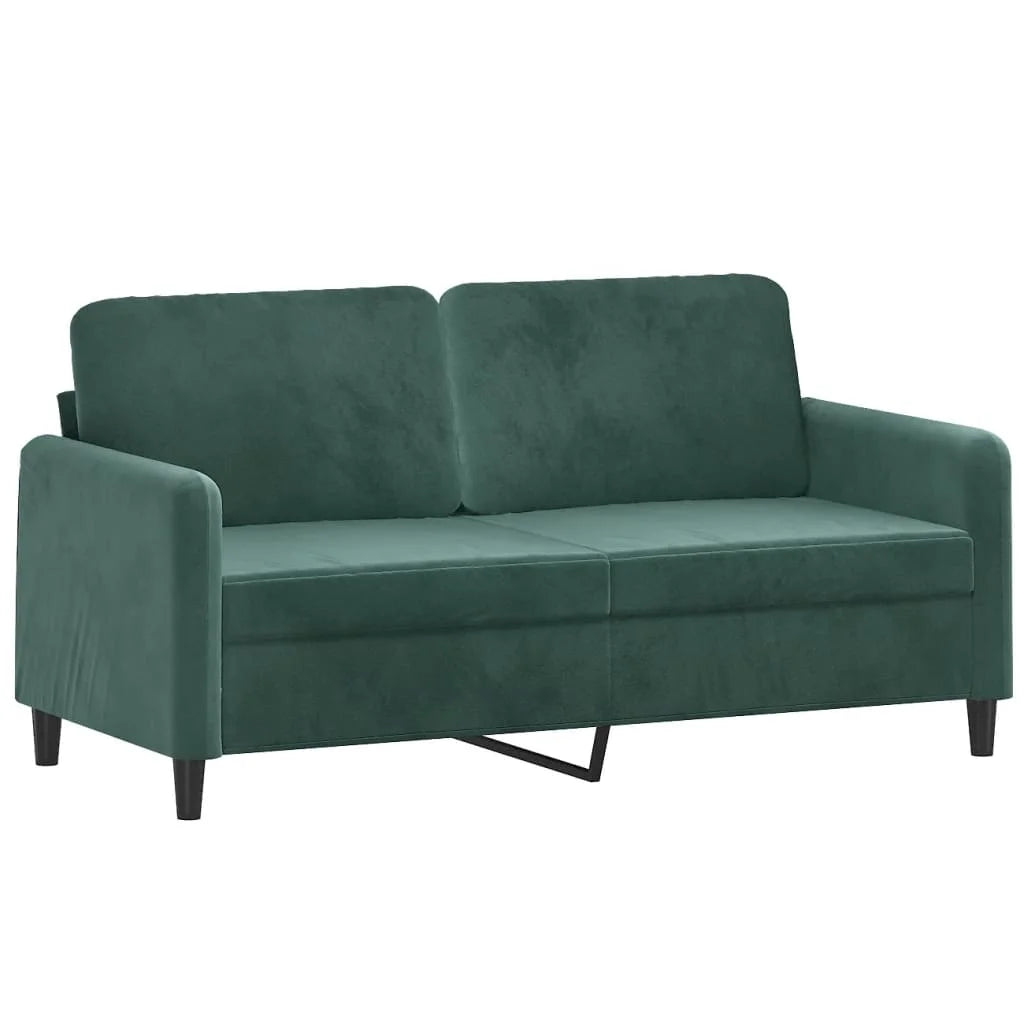 Dark Green Velvet 2 Piece Sofa Set N78488