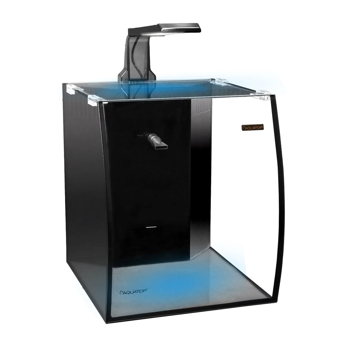 5 Gallon Glass Bow Front Aquarium with Pump and LED Light R82585