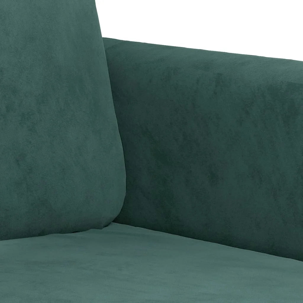 Dark Green Velvet 2 Piece Sofa Set N78488