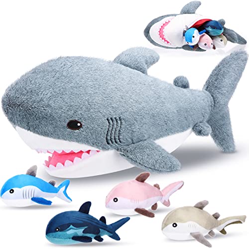 18 Inch Plush Shark Stuffed Animal with 4 Breeds W653702