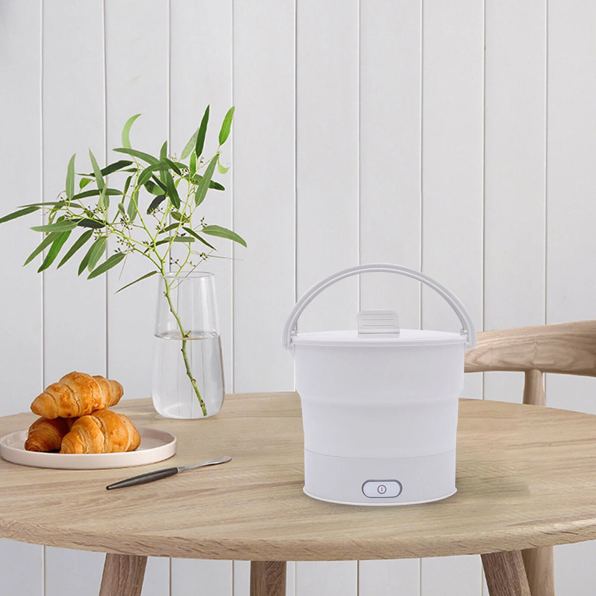 Collapsible Electric Cooker Pot Steamer White I209