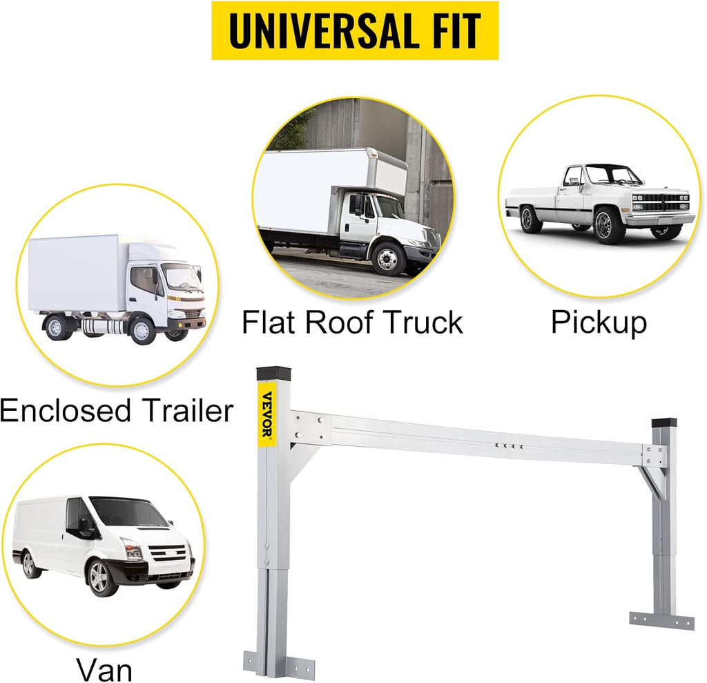 Silver Aluminum Adjustable Roof Ladder Rack with 330 LBS Capacity V577270