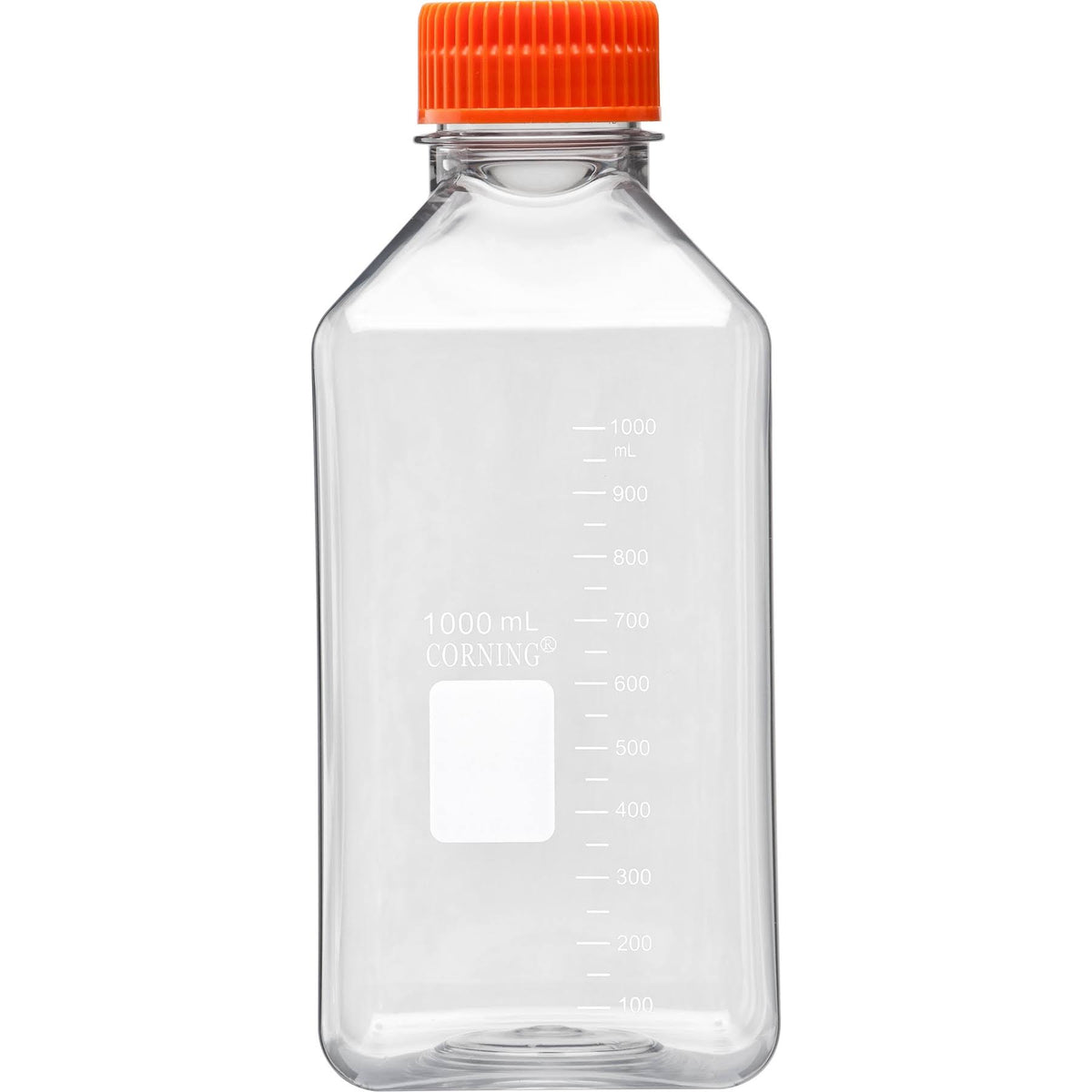1000ml Square PET Bottle with 45mm Wide Mouth Orange Cap Q373693