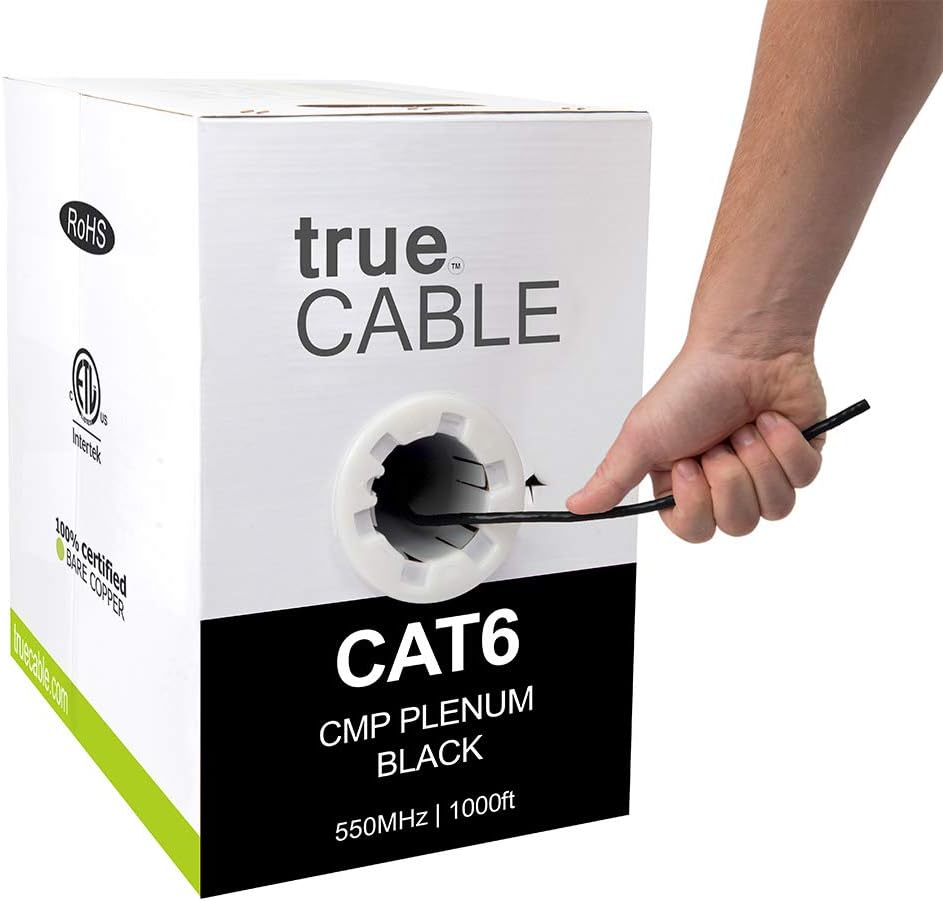 Red 1000ft Cat6 Plenum Bare Copper Ethernet Cable H5812