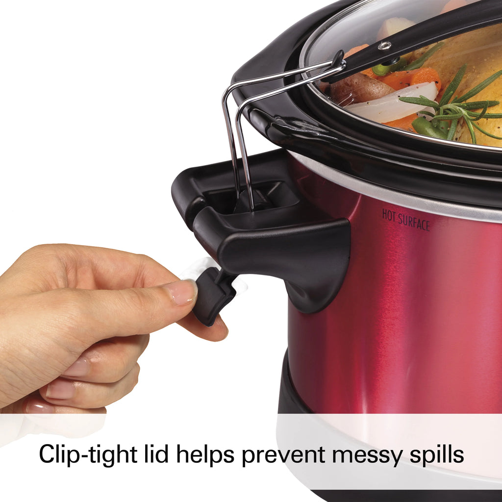 Programmable Slow Cooker with Party Dipper, 7 Quart, Red N322