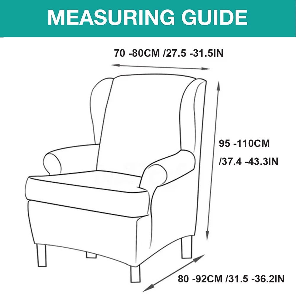 2-Piece Wing Chair Slipcover U545509