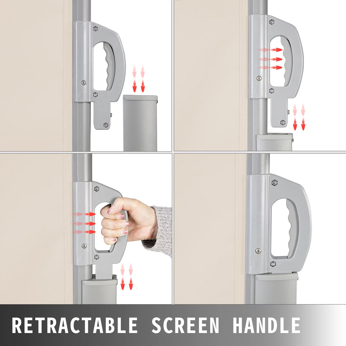 Retractable Patio Side Awning Waterproof Creamy-White P9771