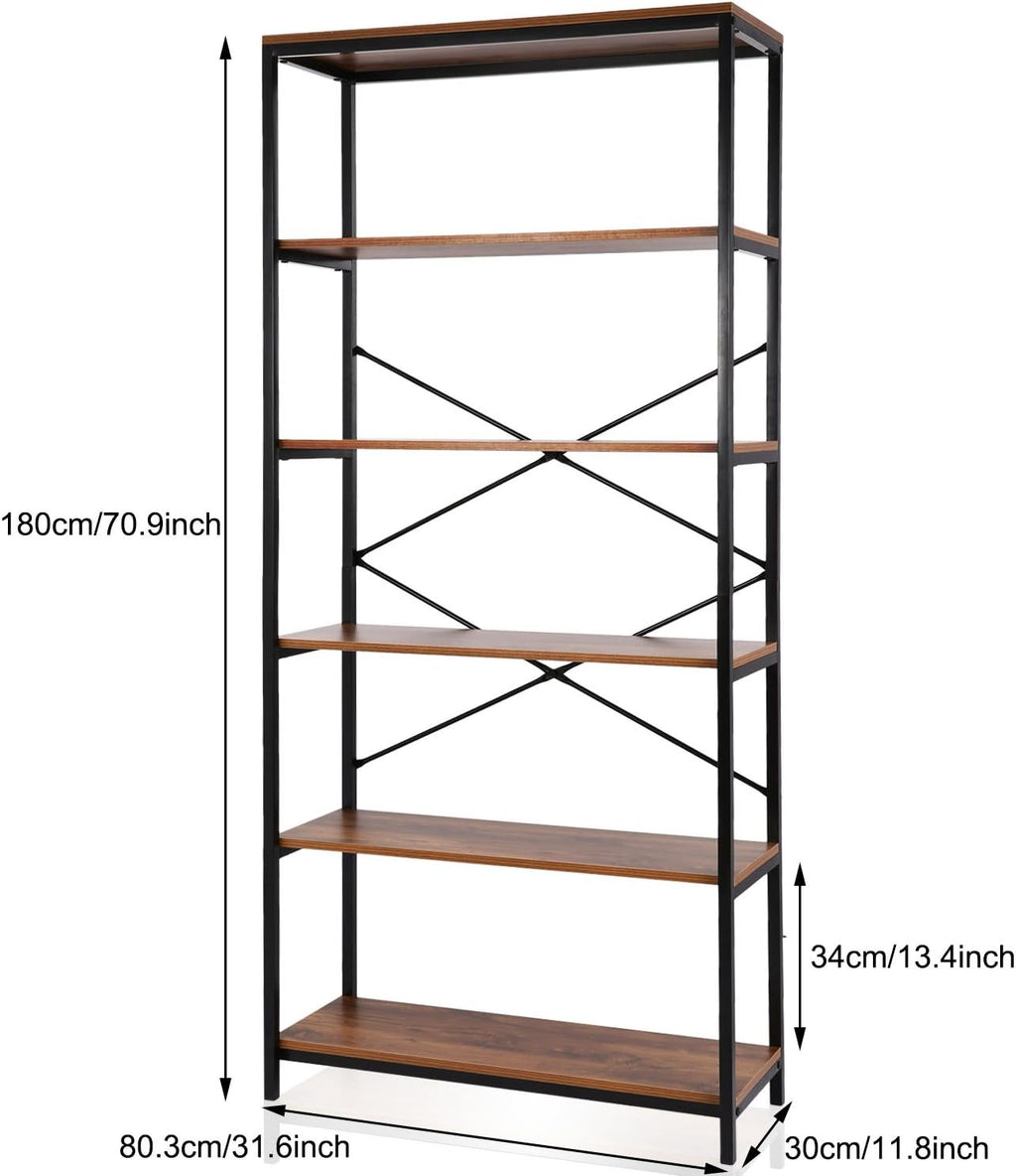 5-Tier Rustic Wood Bookcase P500599