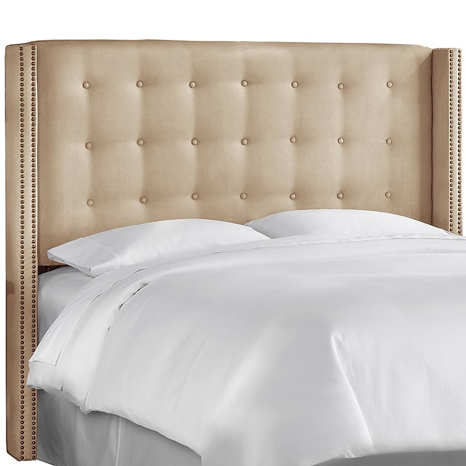 Premier Oatmeal California King Tufted Wingback Headboard P671788