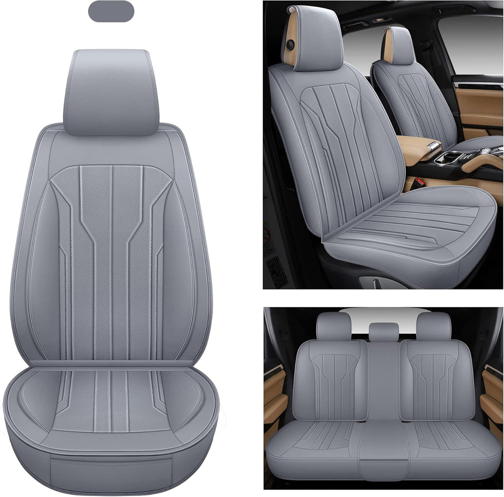 Leather Car Seat Covers, Full Set, Black Red X311199