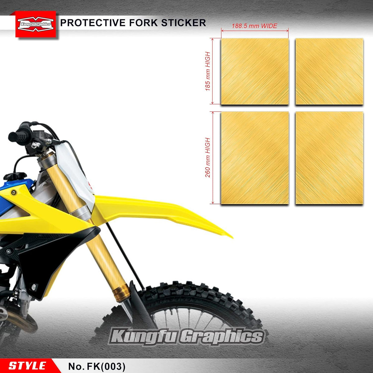Black Upper Mid Fork Tube Decal Kit (Pack of 4) D38695