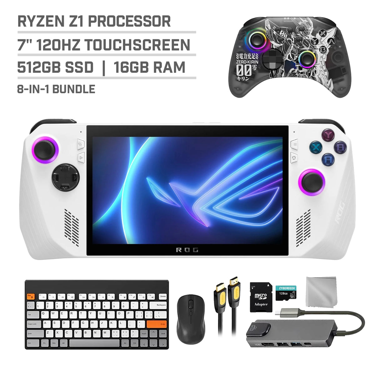 512GB Gaming Handheld 7-inch Touchscreen 120Hz FHD 1080p AMD Ryzen Z1 Processor G76584