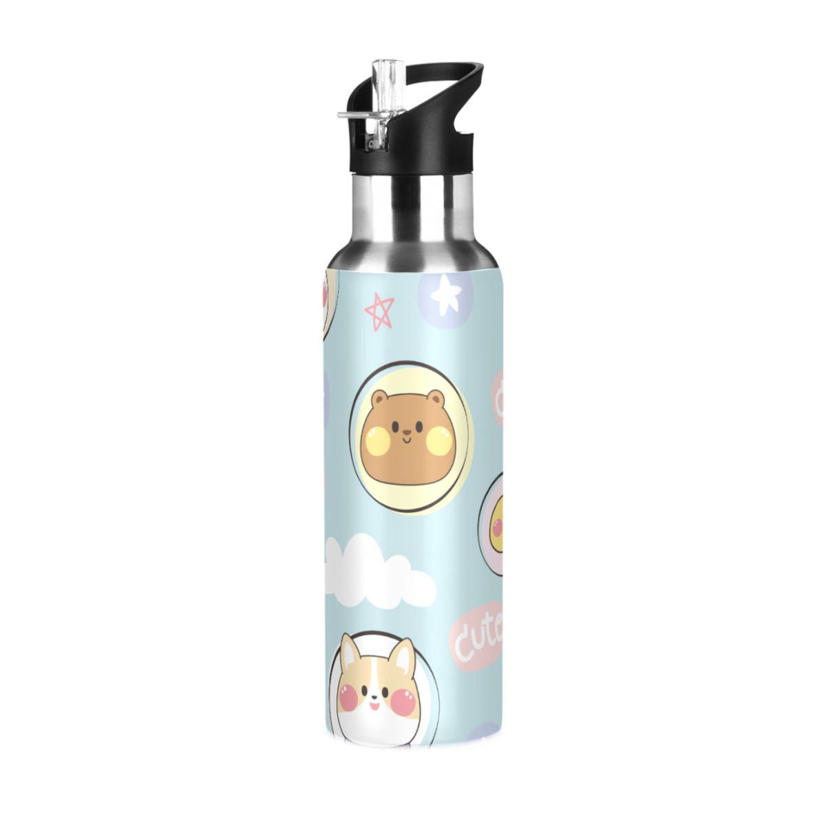 Stainless Steel Insulated Water Bottle with Straw Lid P464