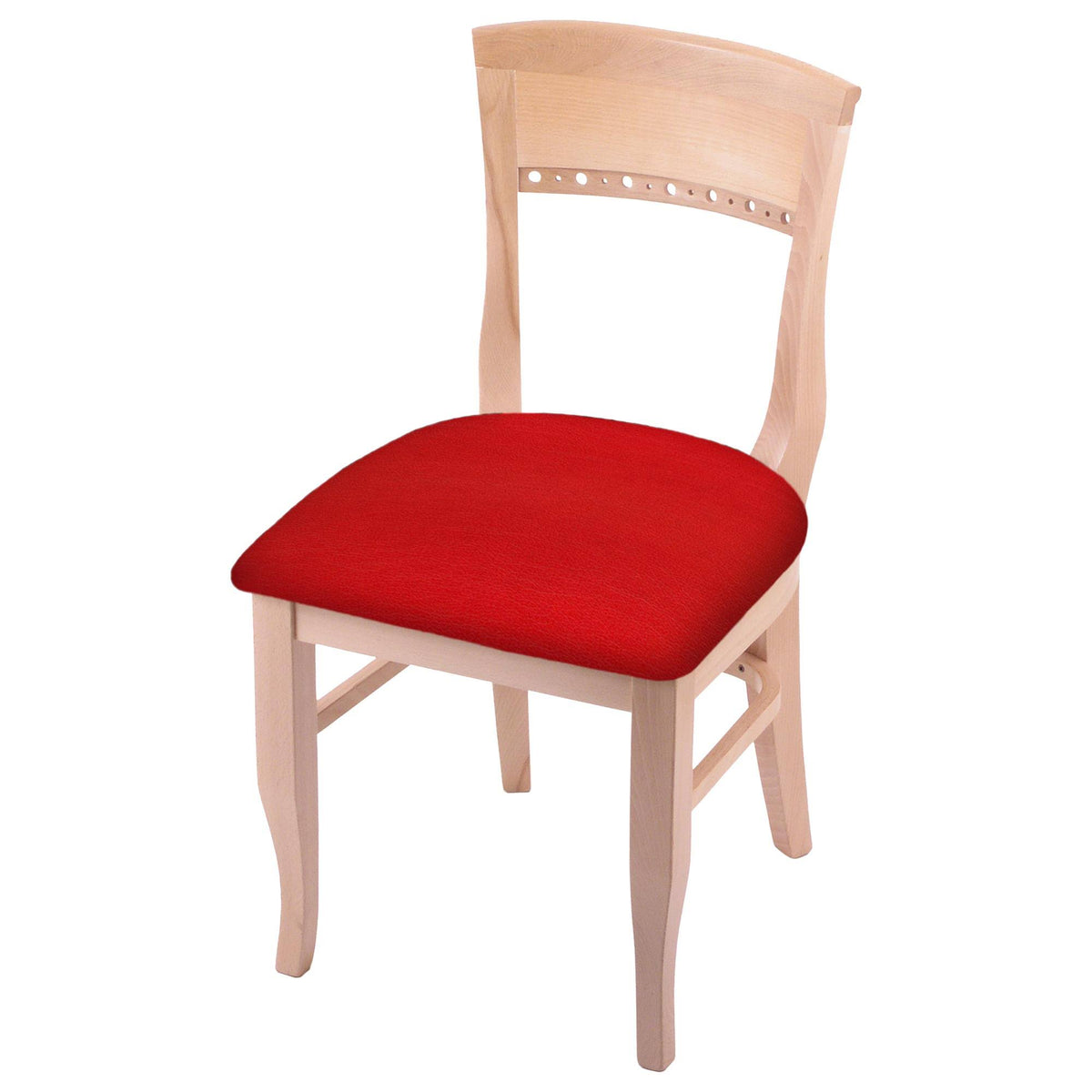 18x22 Chair with Natural Finish and Canter Red Seat V20224