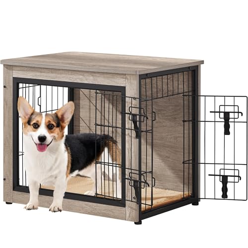 27.5'' Wooden Dog Crate Furniture with Cushion W20329